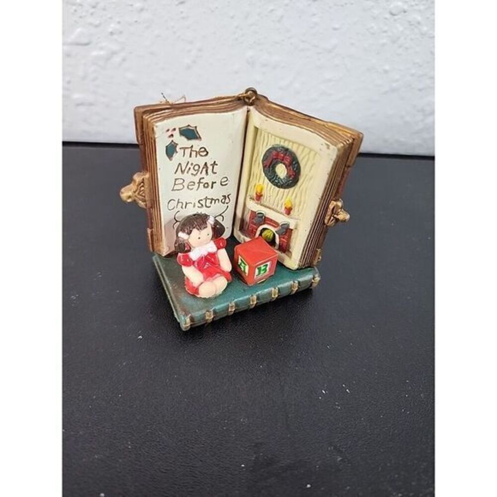 Vintage Wang‎ Ornament The Night Before Christmas Book Doll Block 1989